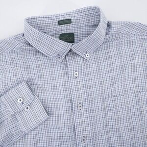 Genteal Performance Micro Check Shirt Blue Long Sleeve Mens XL